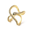 Brass Micro Pave Cubic Zirconia Cuff Rings for Women RJEW-F188-01G-4