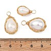 3Pcs 3 Sizes Polished Shell Pearl Copper Wire Wrapped Pendants PALLOY-JF05893-3