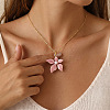 304 Stainless Steel Enamel Flower Pendant Necklaces for Women WG42951-03-1