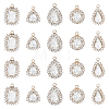 20Pcs 5 Style Alloy Rhinestone Pendants ALRI-FH0001-17-1