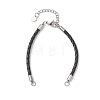 3MM Round Braided Leather Bracelet Making AJEW-JB01541-2