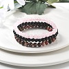 3Pcs 3 Style Natural Rhodonite & Black Agate & Rose Quartz Round Beaded Stretch Bracelets Set PW23030761414-3