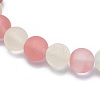 Frosted Tigerskin Glass Bead Stretch Bracelets BJEW-K212-A-016-3