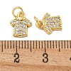 Rack Plating Brass Micro Pave Clear Cubic Zirconia Charms KK-U030-20G-3