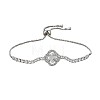 Brass Micro Pave Clear Cubic Zirconia Box Chain Slider Bracelets WG19F23-02-2