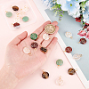 20Pcs 5 Styles Natural Mixed Stone Copper Wire Wrapped Pendants FIND-DC0001-51-3