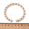 Brass Wire Wrapped Natural Pearl Open Cuff Bangles for Women BJEW-D453-04G-5