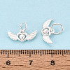 925 Sterling Silver Heart with Angel Wings Charms STER-T009-13S-4
