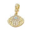 Brass Micro Pave Clear Cubic Zirconia Dangle Beads CU-CBAFF5B-18G-1