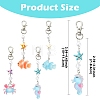ABS Plastic Imitation Pearl & Synthetic Turquoise & Resin Pendant Decorations HJEW-YW00313-01-3