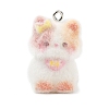 Flocking Opaque Resin Pendants RESI-I353-02P-01-1