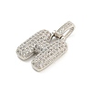 Brass Micro Pave Clear Cubic Zirconia Pendants KK-B099-01P-H-2