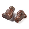 Natural Sesame Jasper Carved Dog Figurines DJEW-L023-A02-2