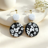 Handmade Polymer Clay & 304 Stainless Steel Stud Dangle Earrings WG2F15C-01-1