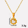 Stylish 304 Stainless Steel Pave Natural White Shell Heart-shaped Pendant Necklaces OG2679-4-1