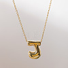 Brass Chunky Initial Pendant Necklaces WG97A63-10-1