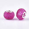 Resin Rhinestone European Beads RPDL-T002-03G-2