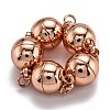 Rack Plating Brass Magnetic Clasps with Loops LS-KK-F801-03B-RG-1