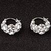 Brass & Crystal Rhinestone Hoop Earrings FS-WG0779A-01-2
