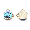 Rack Plating Alloy Enamel Charms ENAM-T011-140D-3