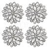 4Pcs Glass Rhinestone Flower Wedding Dress Accessories STIC-FG0001-11B-1