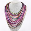 Bohemian Style Imitation Leather Cord Multi Layered Necklaces FS-WG38EA9-04-2