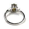 Oval Natural Labradorite Adjustable Rings RJEW-Q818-01P-08A-4