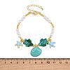 Ocean Brass Enamel Starfish Shell Shape Charm Bracelets for Women KK-CBA68DA-16G-01-4
