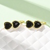 Valentine's Day Heart Natural Obsidian Stud Earrings EJEW-T053-01G-10-2