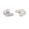 Rack Plating Brass Micro Pave Cubic Zirconia Charms ZIRC-C038-01P-2