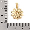 Brass Micro Pave Clear Cubic Zirconia Pendants ZIRC-P121-05A-G-3