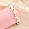 Ocean Synthetic Turquoise Fish Starfish and Natural Flower Amazonite Round Braided Bead Bracelets BJEW-JB14477-2