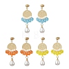 Brass Glass Seed Bead Chandelier Earrings EJEW-MZ00762-2