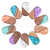 Transparent Resin & Walnut Wood Pendants RESI-CJ0001-96-2