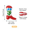 5Pcs Boot Baking Paint Glass Enamel  Beads LAMP-TADJ0001-08G-4