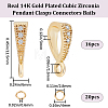 16Pcs Brass Pave Clear Cubic Zirconia Teardrop Tube Bails KK-BBC0008-61-2