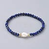 Natural Lapis Lazuli(Dyed) Beads Stretch Bracelets BJEW-JB04676-02-1
