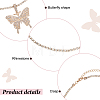 4Pcs 4 Colors Rhinestone Butterfly Pendant Necklaces Set with Cup Chains NJEW-AN0001-33-3