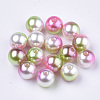 Rainbow ABS Plastic Imitation Pearl Beads OACR-Q174-10mm-08-1