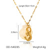 Ocean Theme Natural Shell & 304 Stainless Steel Pendant Dapped Chain Necklaces for Women FS-WG58500-12-1