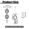 Alloy Oval Pendant Cabochon Settings & Heart Charms Pendant Decorations HJEW-FH00299-2