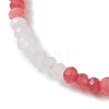 Dyed Natural Malaysia Jade Rondelle Beads Stretch Bracelets for Women BJEW-JB13042-5