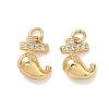 Brass Micro Pave Cubic Zirconia Charms KK-A291-12C-G-1