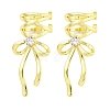 Brass Cubic Zirconia Cuff Earrings EJEW-C104-031G-1