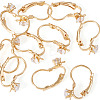 10Pcs Brass Micro Pave Clear Cubic Zirconia Leverback Earring Findings KK-TADJ0001-20A-3