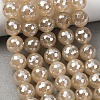 Electroplated Natural Agate Beads Strands G-B191-A07-10mm-07-1