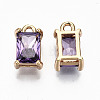 Brass Glass Rhinestone Pendants X-GLAA-S179-21B-RS-3