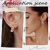 4 Pairs Rectangle with Tartan Pattern Alloy Enamel Hoop Earrings EJEW-SC0002-26A-5