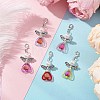 ABS Plastic Imitation Pearl & Transparent Acrylic Pendants Decorations HJEW-JM03603-01-1