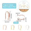 24Pcs 4 Colors Brass Micro Pave Clear Cubic Zirconia Ear Hooks ZIRC-AR0001-20-2